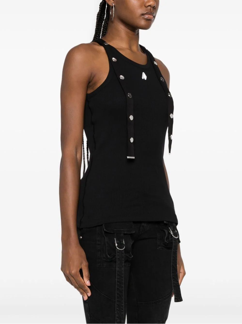 VIP【関税送料無料】希少 The Attico Black tank top strass Women's Tank Top by The Attico - Classic Style & Comfort